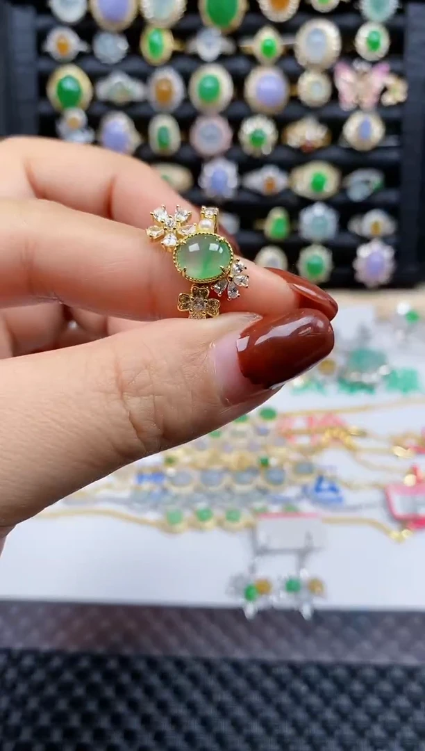 银S925镶嵌戒指翡翠187