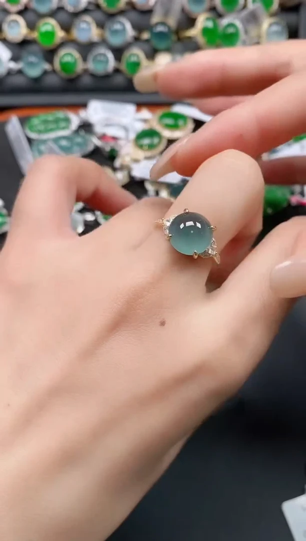 银S925镶嵌戒指翡翠111