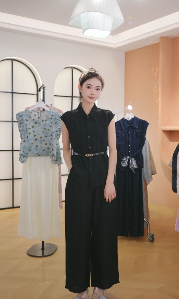 M1661 夏装两件套2025年时尚新款中国风休闲气质显瘦轻奢妈妈装女