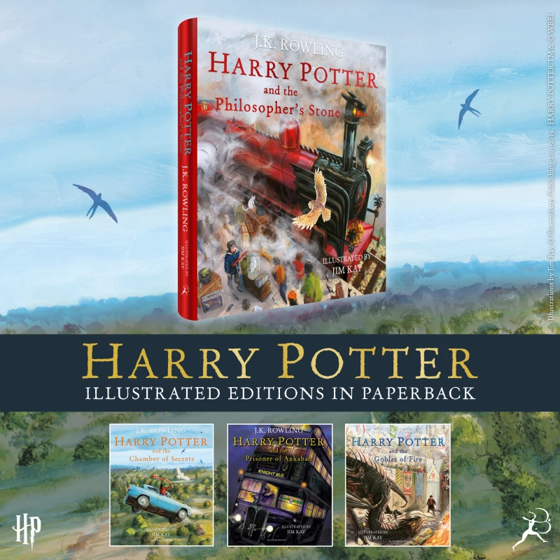 [平装]Harry Potter哈利波特英文彩绘大开本系列原版赠插画收藏卡