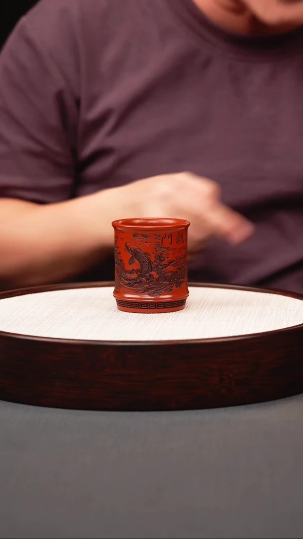 茶壶紫砂大红袍直筒主人杯