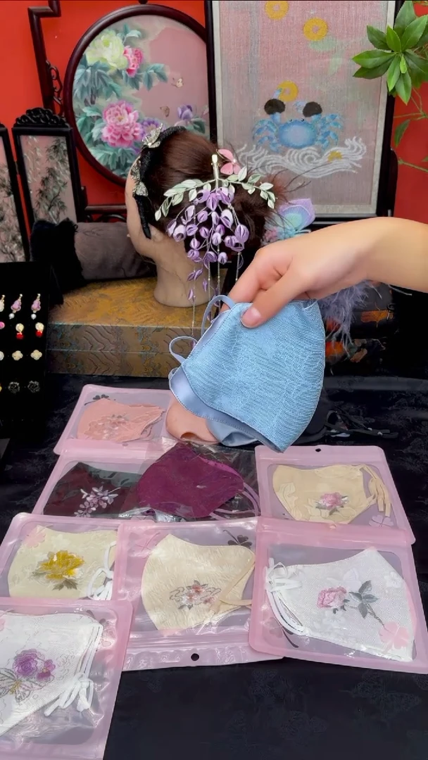 刺绣ℳ****꧂非遗绒花苏绣饰品