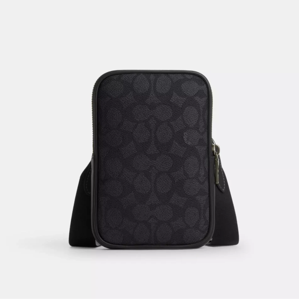 COACH NEW YORK/蔻驰Aden木炭色拼黑男女单肩斜挎包