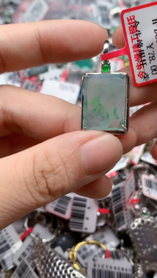 银S925镶嵌戒指翡翠天然A货缅甸翡翠