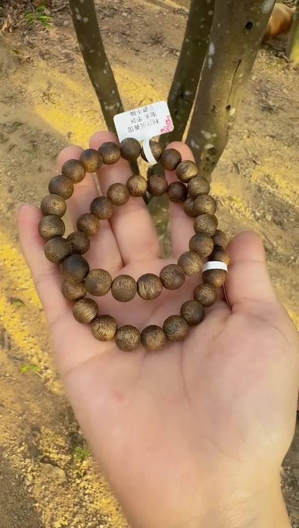 沉香手串0.9*6白棋圆珠 多样性发1
