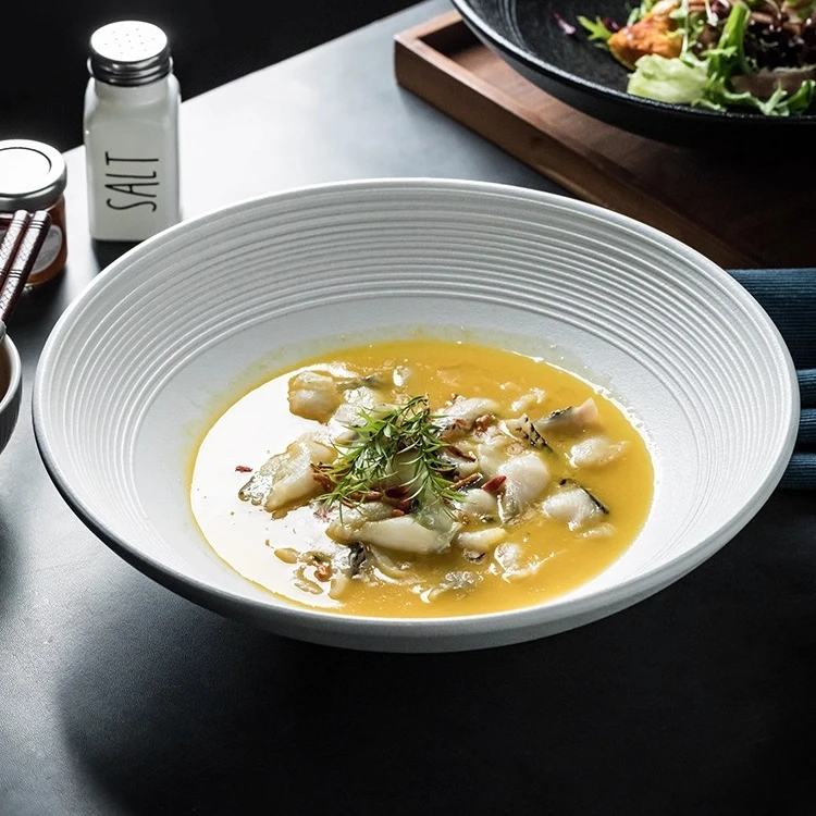 沙拉碗高颜值陶瓷面碗家用9英寸碗大号汤碗高级感斗笠碗日式商用