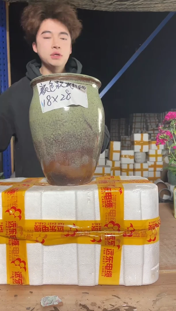紫砂花盆宜兴紫砂粗陶花盆颜色款式不挑18*28