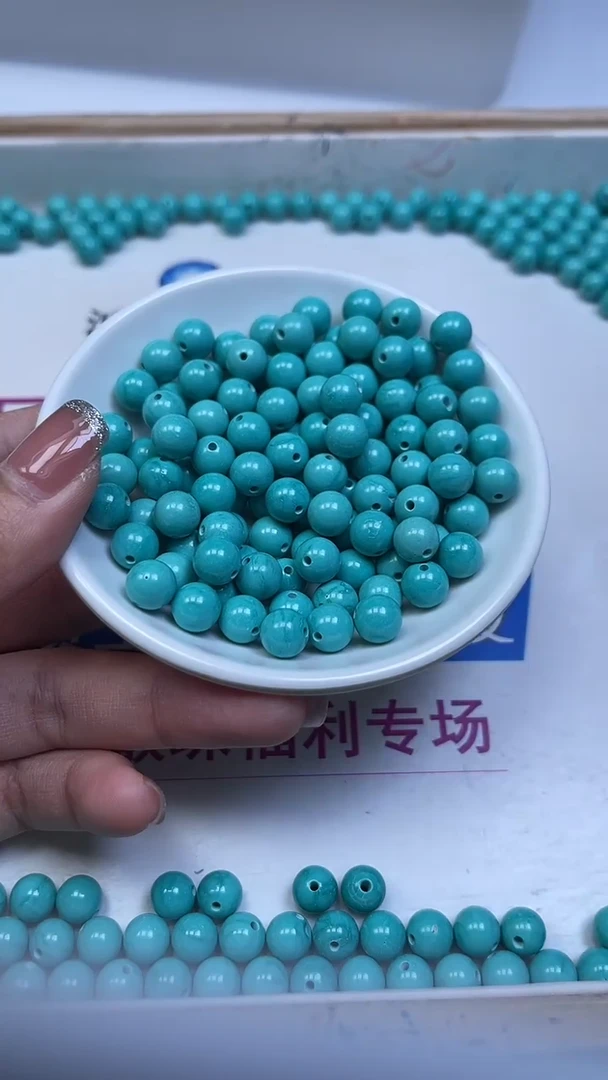 未镶嵌玛瑙手饰B1813 高 瓷 绿8mm10个9.9元