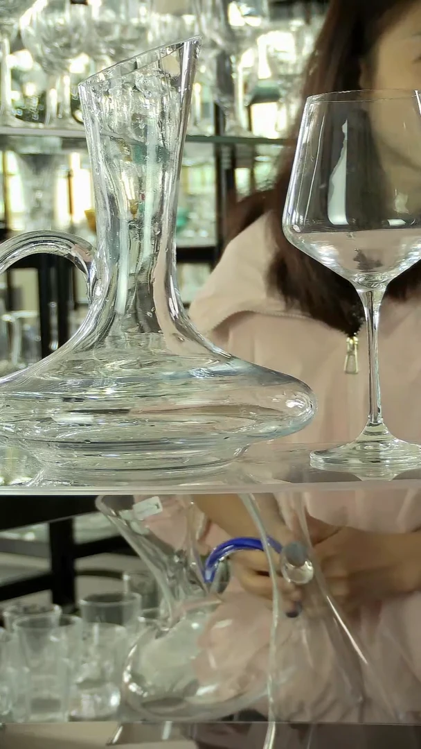水晶玻璃平底款0460红酒杯6个/1套+醒酒器H76-1/1个