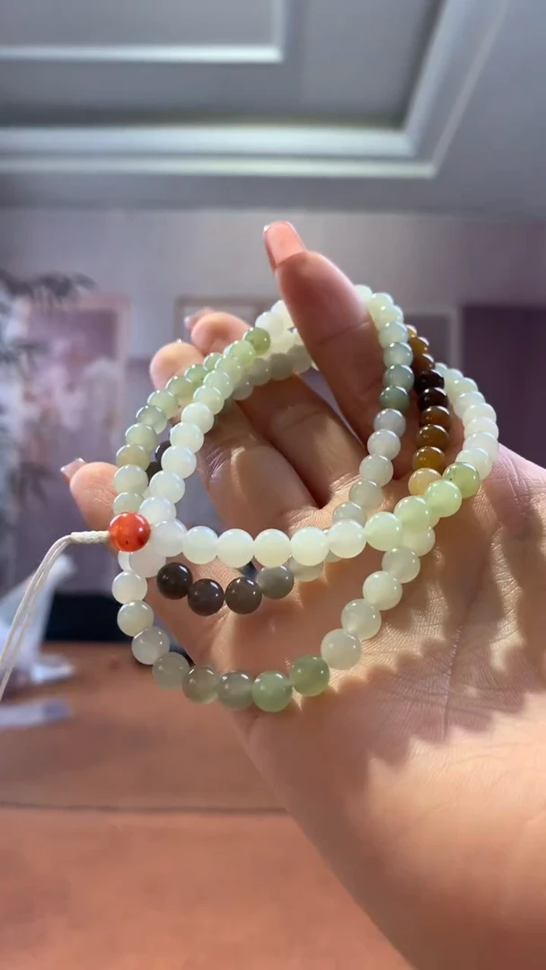 【闪购商品】和田玉珠串未镶嵌多宝渐变108多圈