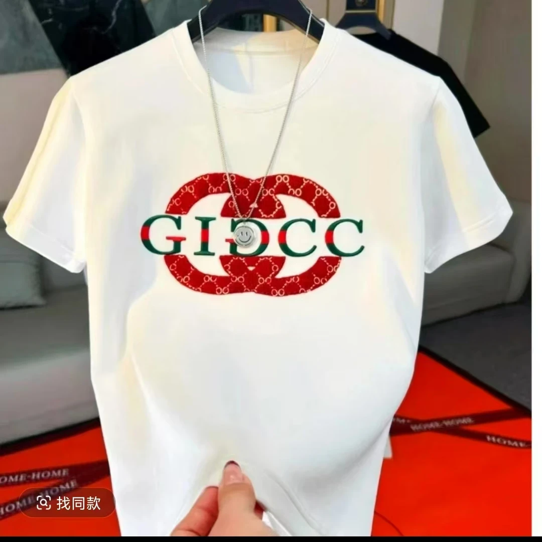 短袖T恤印花短袖情侣装夏季圆领男士休闲白色半袖时尚