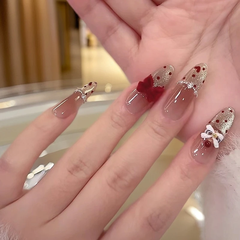 【醒狮蝴蝶结】高级纯手工穿戴甲片轻奢猫眼