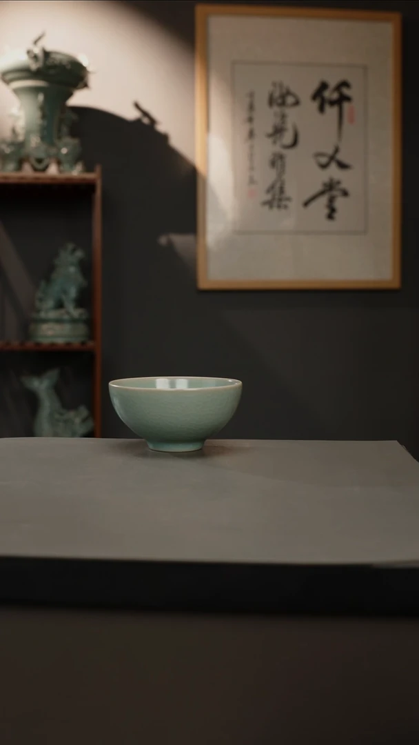 【闪购商品】杯仿古釉原矿  鸡心杯