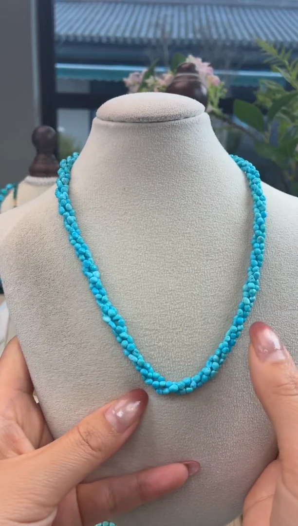 合金绿松石项链1