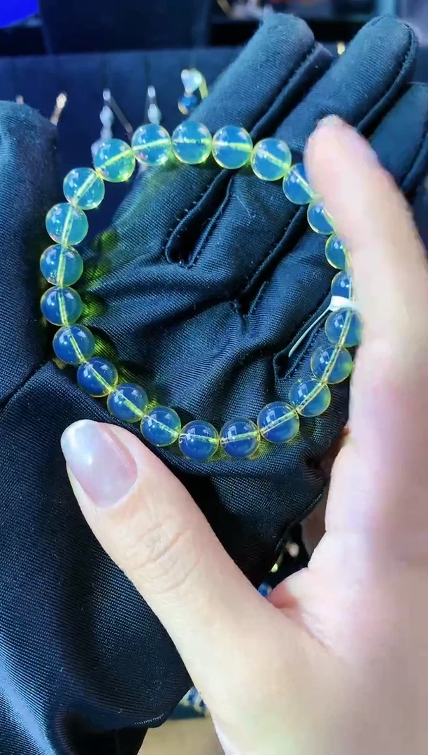 【闪购商品】琥珀珠宝奇石未镶嵌8mm天青手串