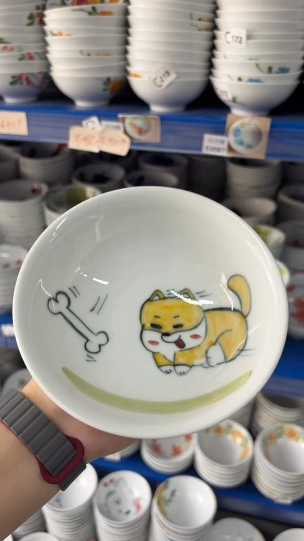 瓷片景德镇高温陶瓷食品级手绘釉中彩-壮壮碗