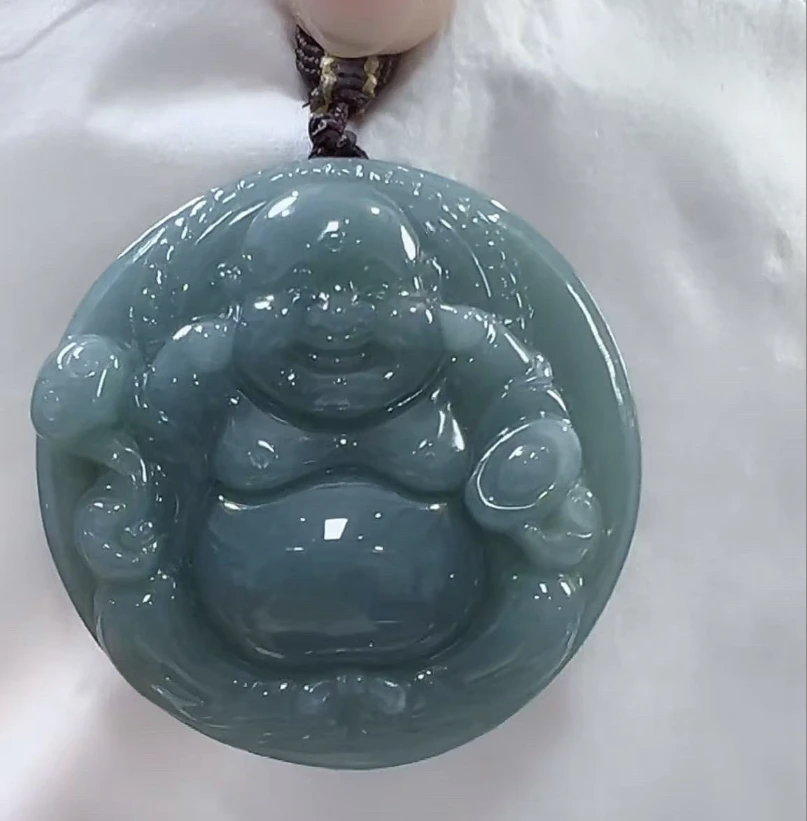 官方正品天然翡翠A货原创钱袋佛（多样性发货发一）宽42-45厚11送绳