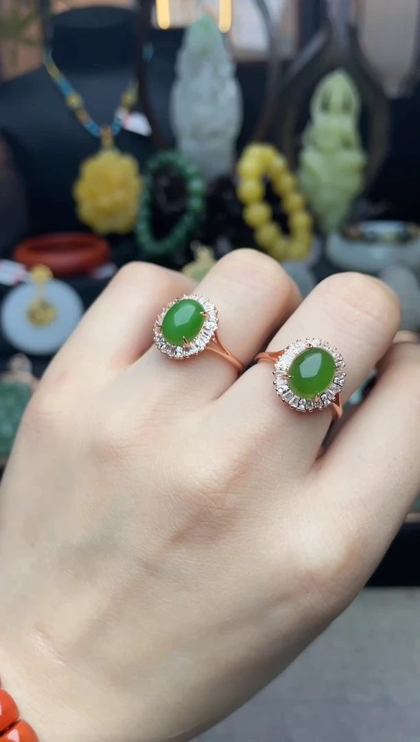 【闪购商品】和田玉戒指银S925镶嵌戒指多样性发其一