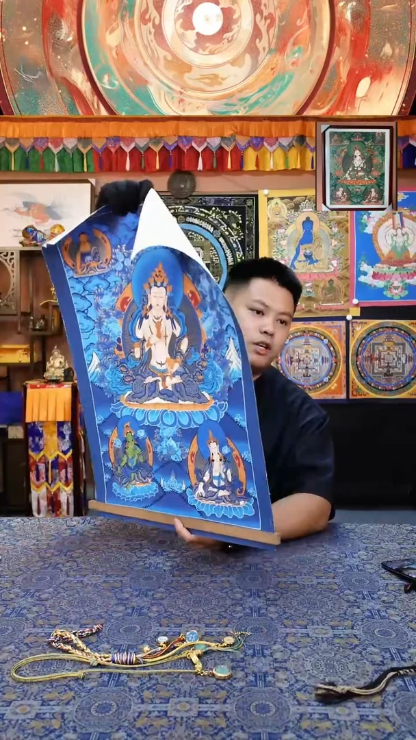 卷轴画纯手绘唐卡金刚萨埵