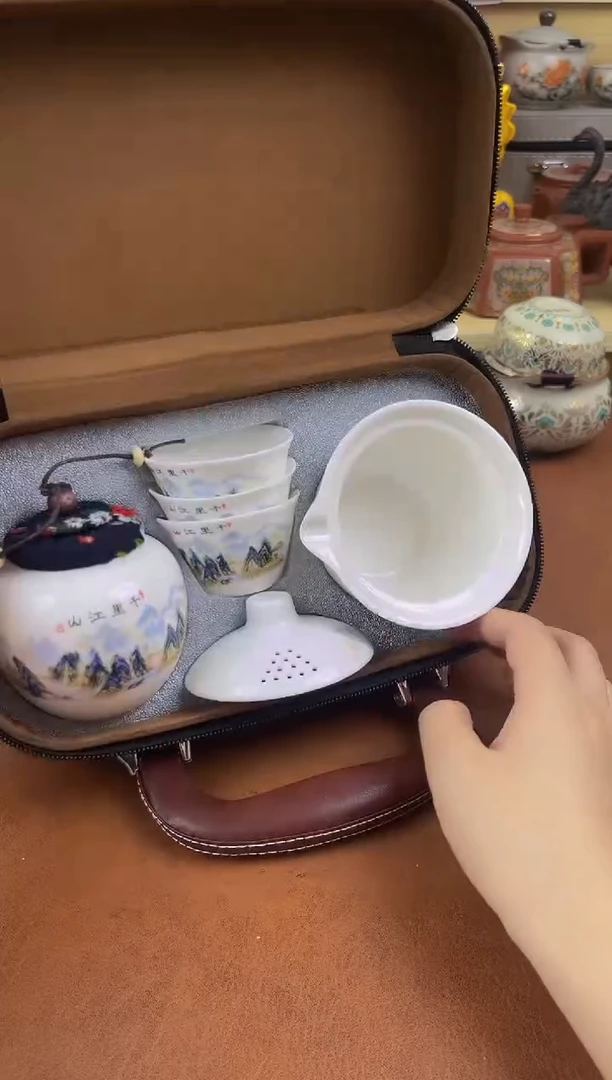 陶瓷茶具摆件旅行套组