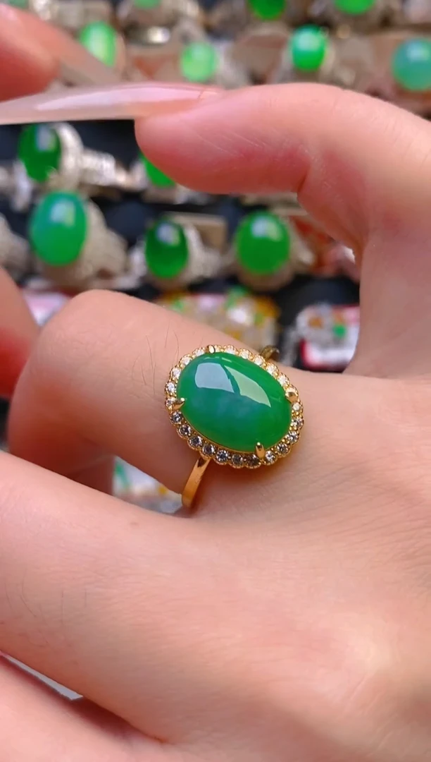 翡翠银S925镶嵌耳饰天然