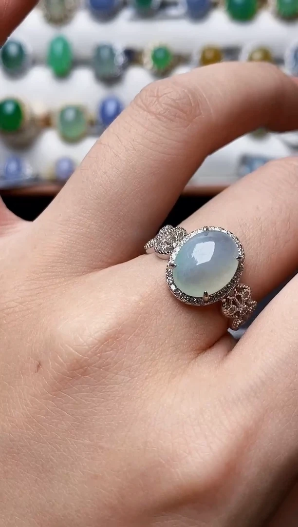 银S925镶嵌戒指翡翠4046