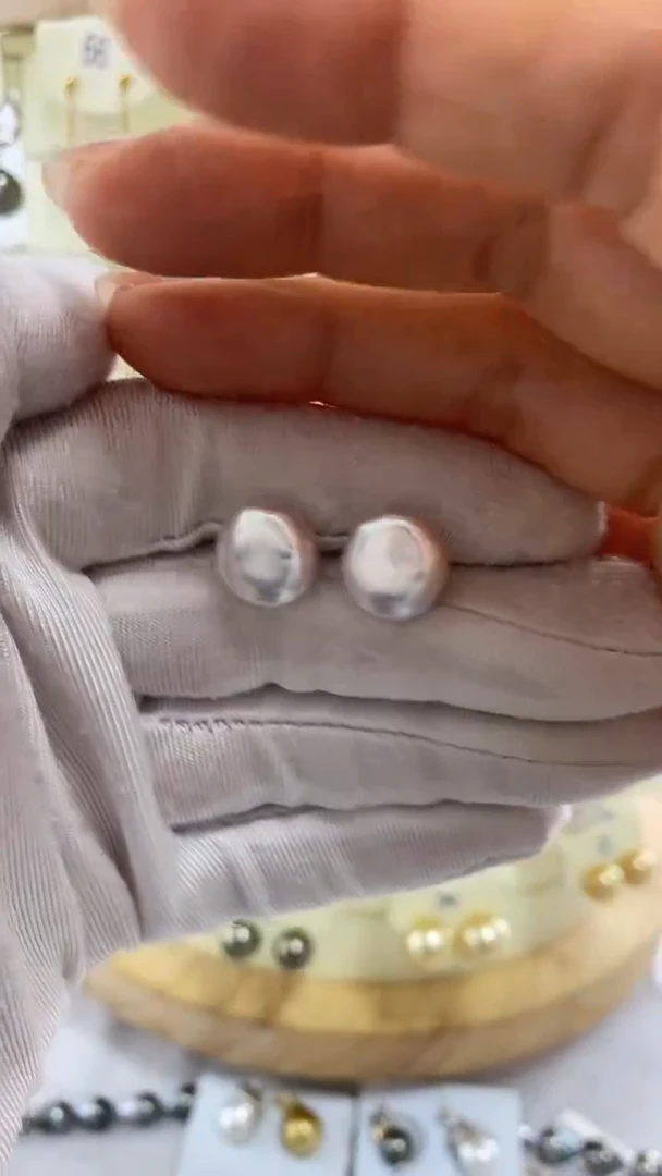 【闪购商品】淡水珍珠耳饰银S925镶嵌12-13mm