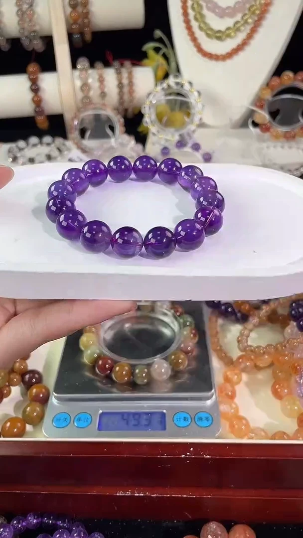 未镶嵌手串水晶紫水晶12+