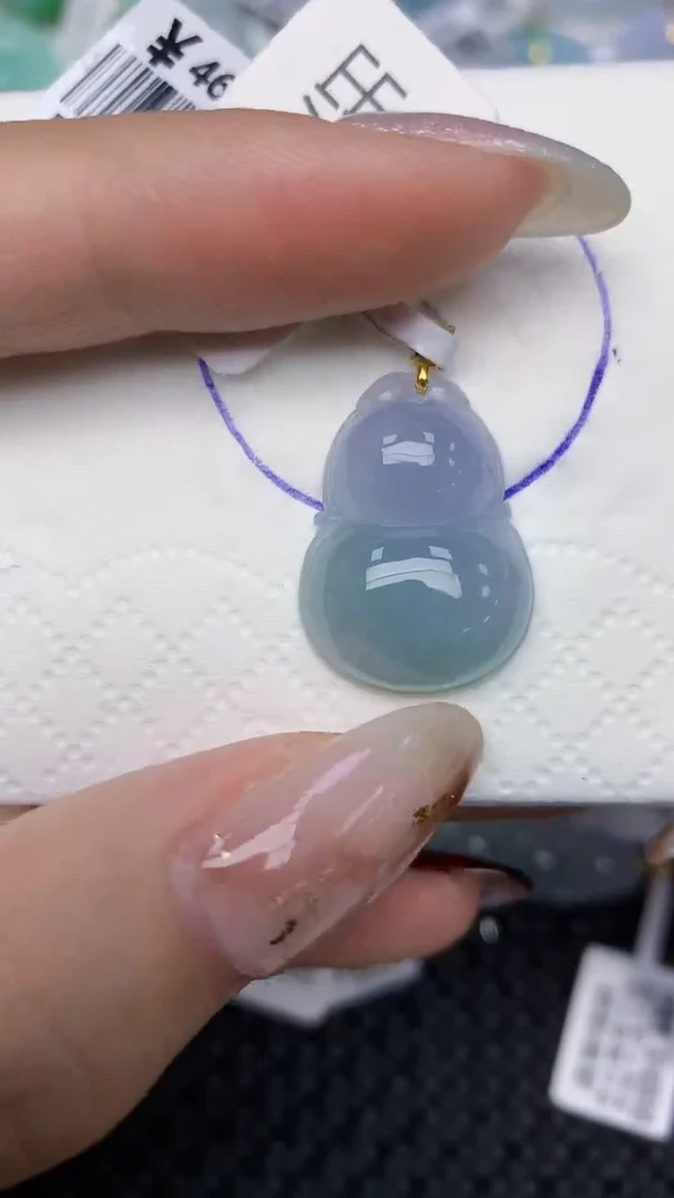 颈饰18K金镶嵌翡翠天然缅甸翡翠a货百元以上9元证书费自理