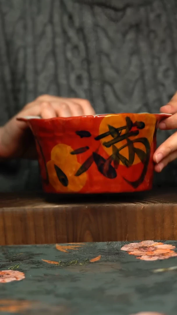 杯釉下彩手工手绘同款陶器