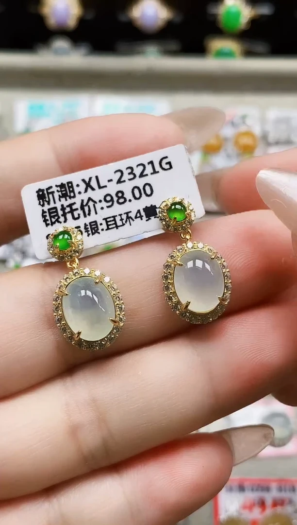 银S925镶嵌戒指翡翠0660
