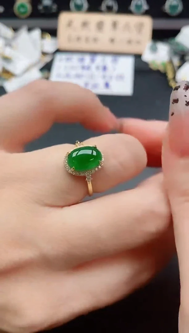 银S925镶嵌戒指翡翠12121