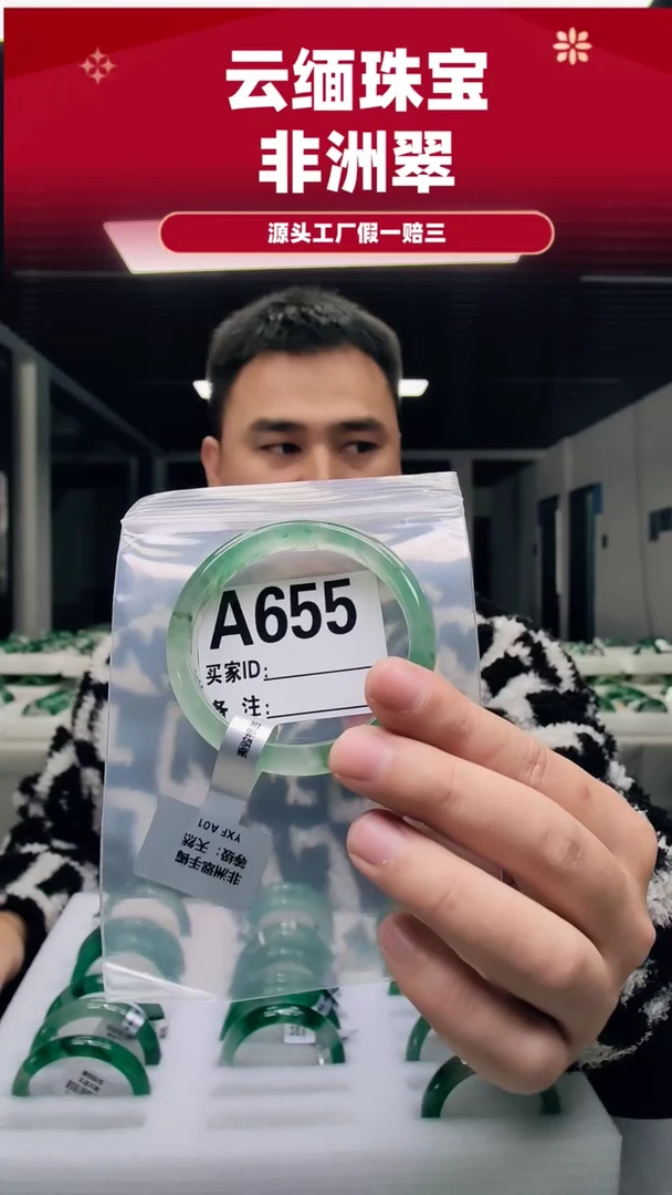 未镶嵌手镯石英质玉（非洲翠）55圈口A655