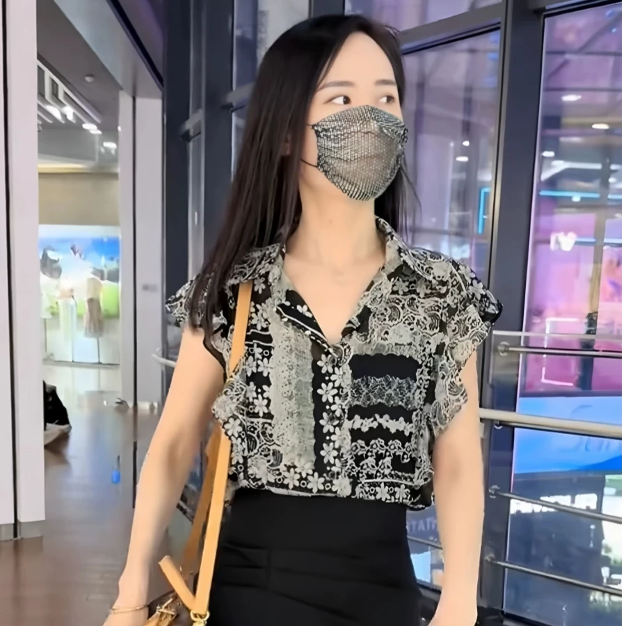 气质复古碎花衬衫女2025夏季新款宽松小个子时尚减龄短袖上衣