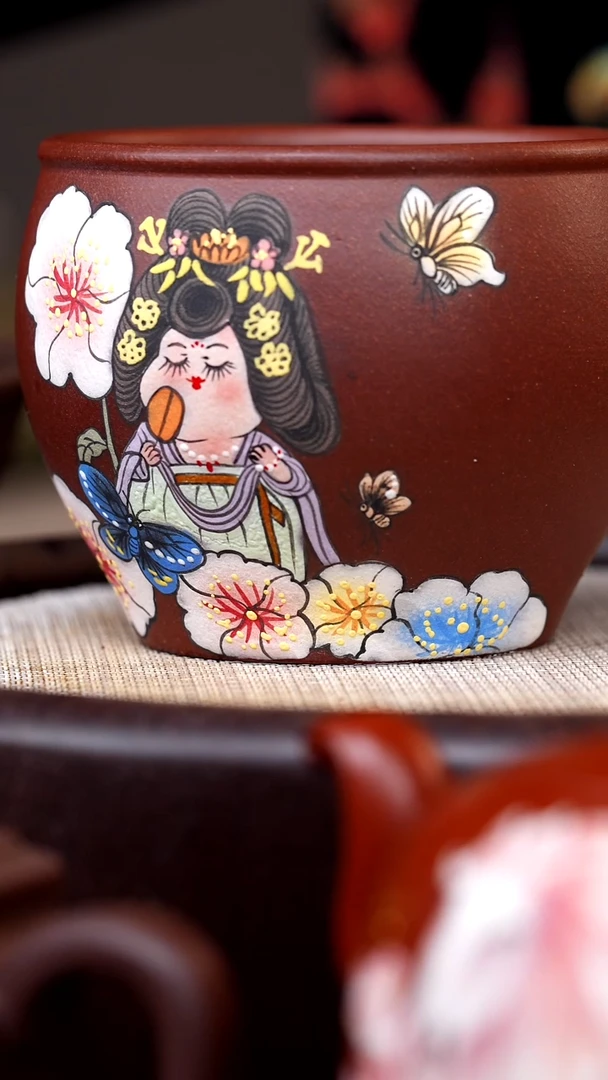 茶壶紫砂紫泥唐美人大缸杯