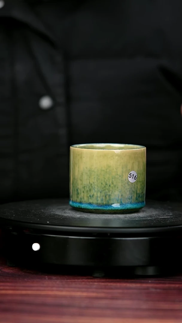 盖碗瓷516#李盼龙一级品原矿钧瓷扳指杯