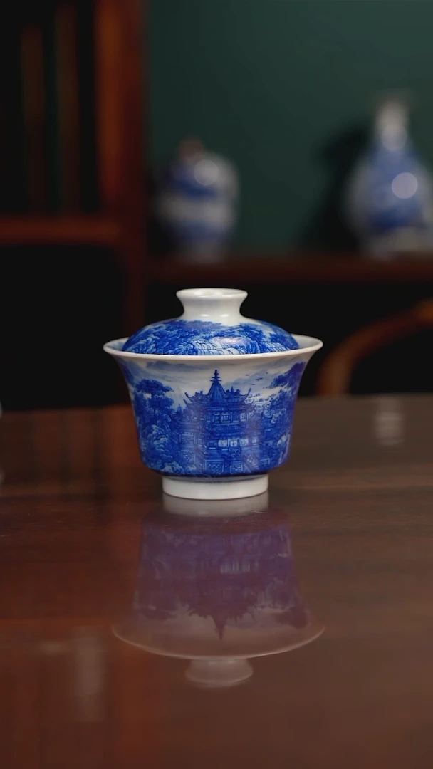 自成堂柴窑青花釉里红