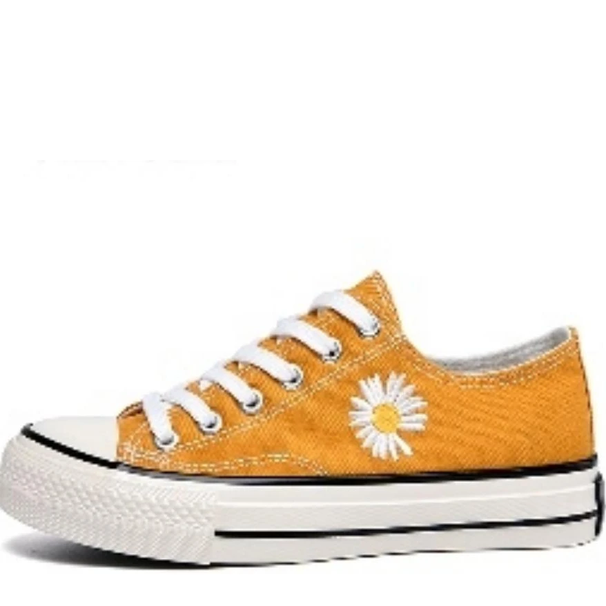 权志龙同款韩版小雏菊运动情侣时尚百搭透气经典百搭帆布鞋
