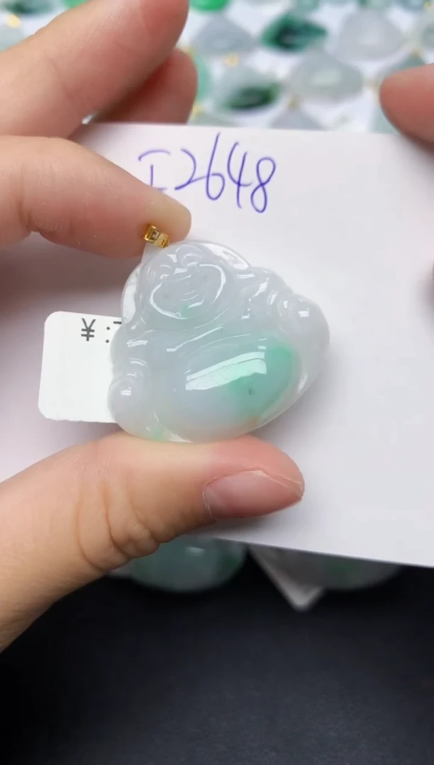 颈饰18K金镶嵌翡翠天然缅甸A货翡翠百元以上9元证书费自理