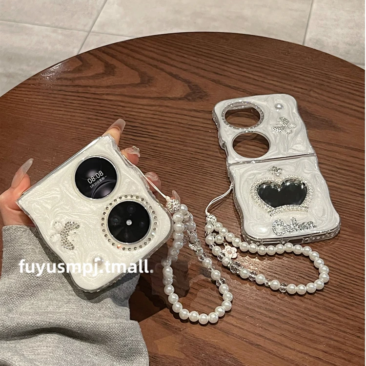 适用于华为pocket 2手机壳新款折叠P50pocket高级s女镶钻皇冠镜