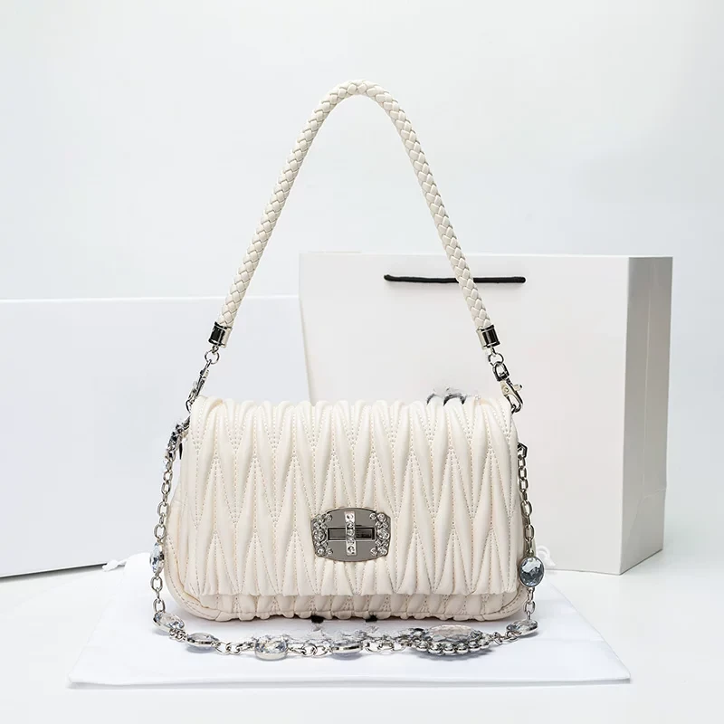 3052 白色（长24厘米高12厘米）轻奢时尚包包（无礼盒）