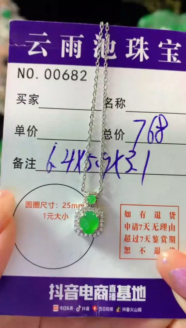 颈饰银S925镶嵌翡翠翡翠