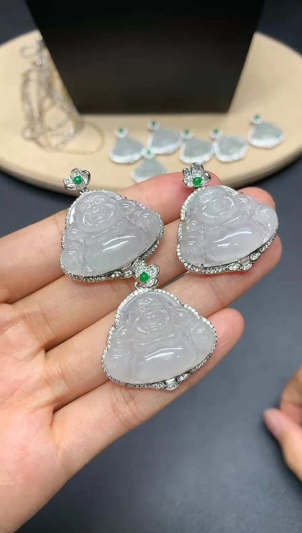 【闪购商品】翡翠吊坠(不含链)银S925镶嵌佛公【多样性发其一】