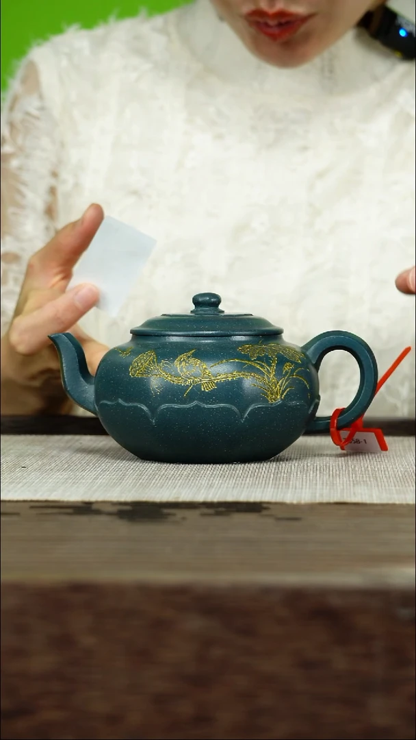 茶壶紫砂紫砂工艺厂T358景州雪花绿