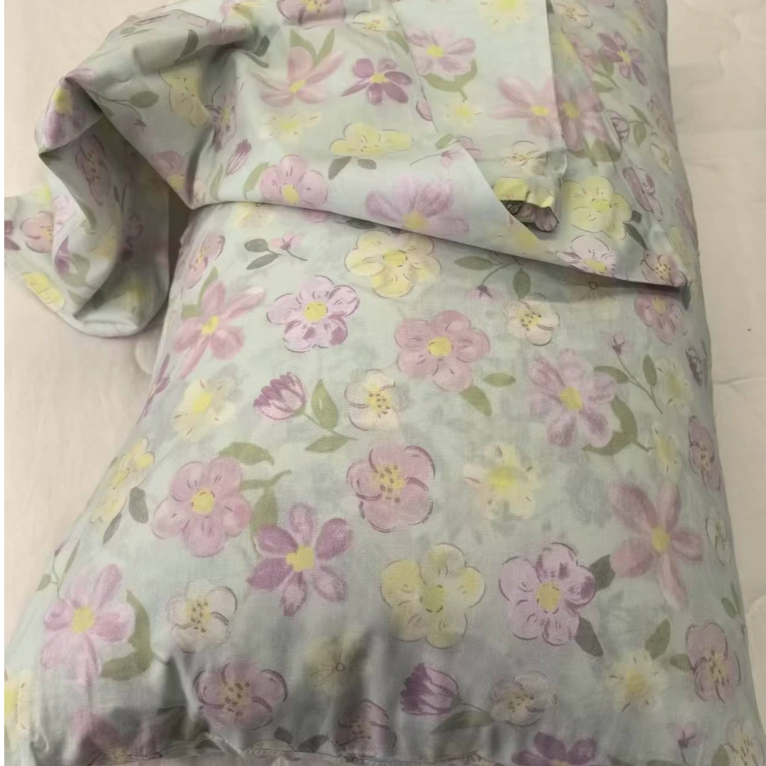 纯棉简约枕套  柔软亲肤舒适健康单人碎花双面
