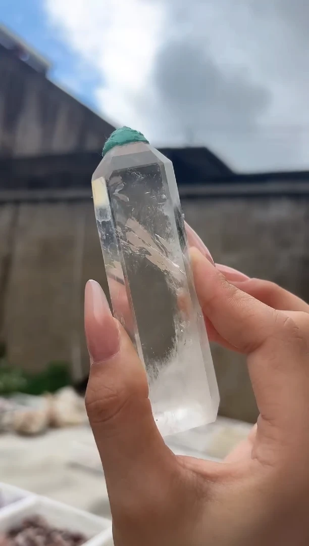 摆件未镶嵌水晶蓝针柱子 715