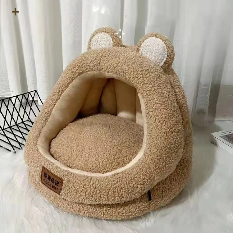 透气狗窝柔软垫子半封闭宠物猫咪四季通用保暖舒适室内睡觉小窝