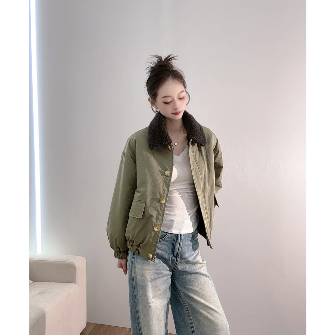【诺斯威玛】海宁皮草女短外套派克服纯羊毛新款加厚8198