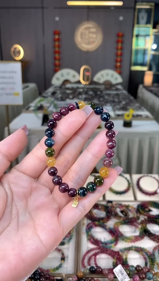 未镶嵌老矿碧玺单圈手串7mm+碧玺hon多样性发一条