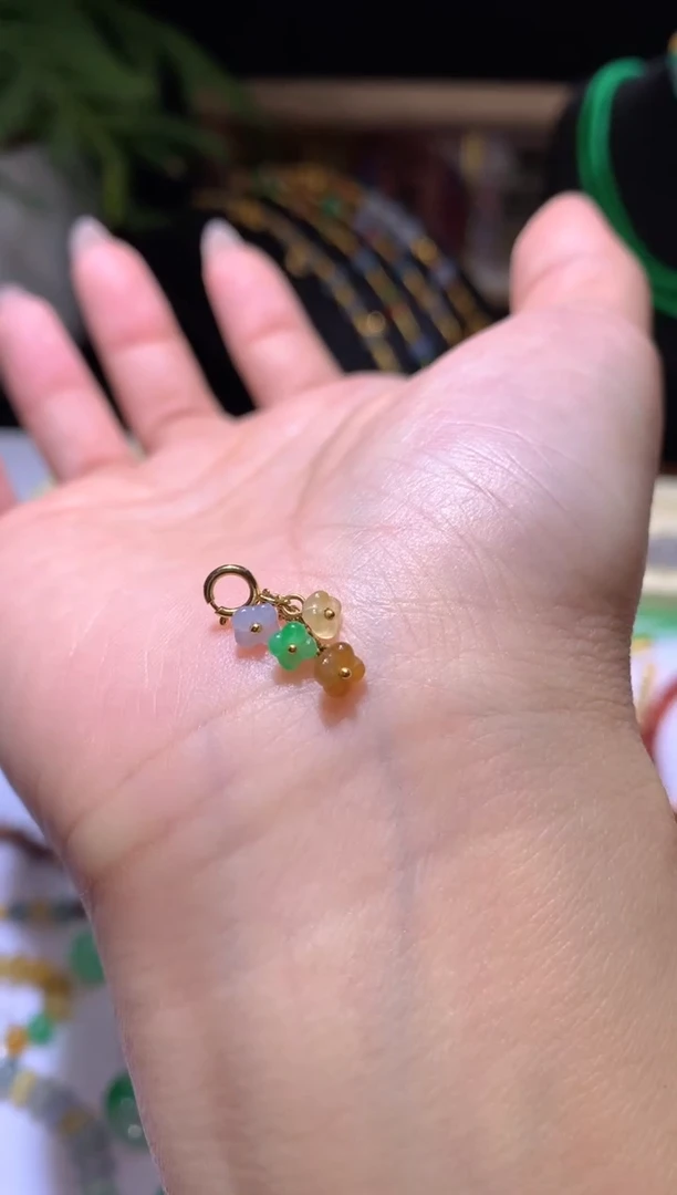 【闪购商品】定制翡翠未镶嵌桂花小滴溜 520+52